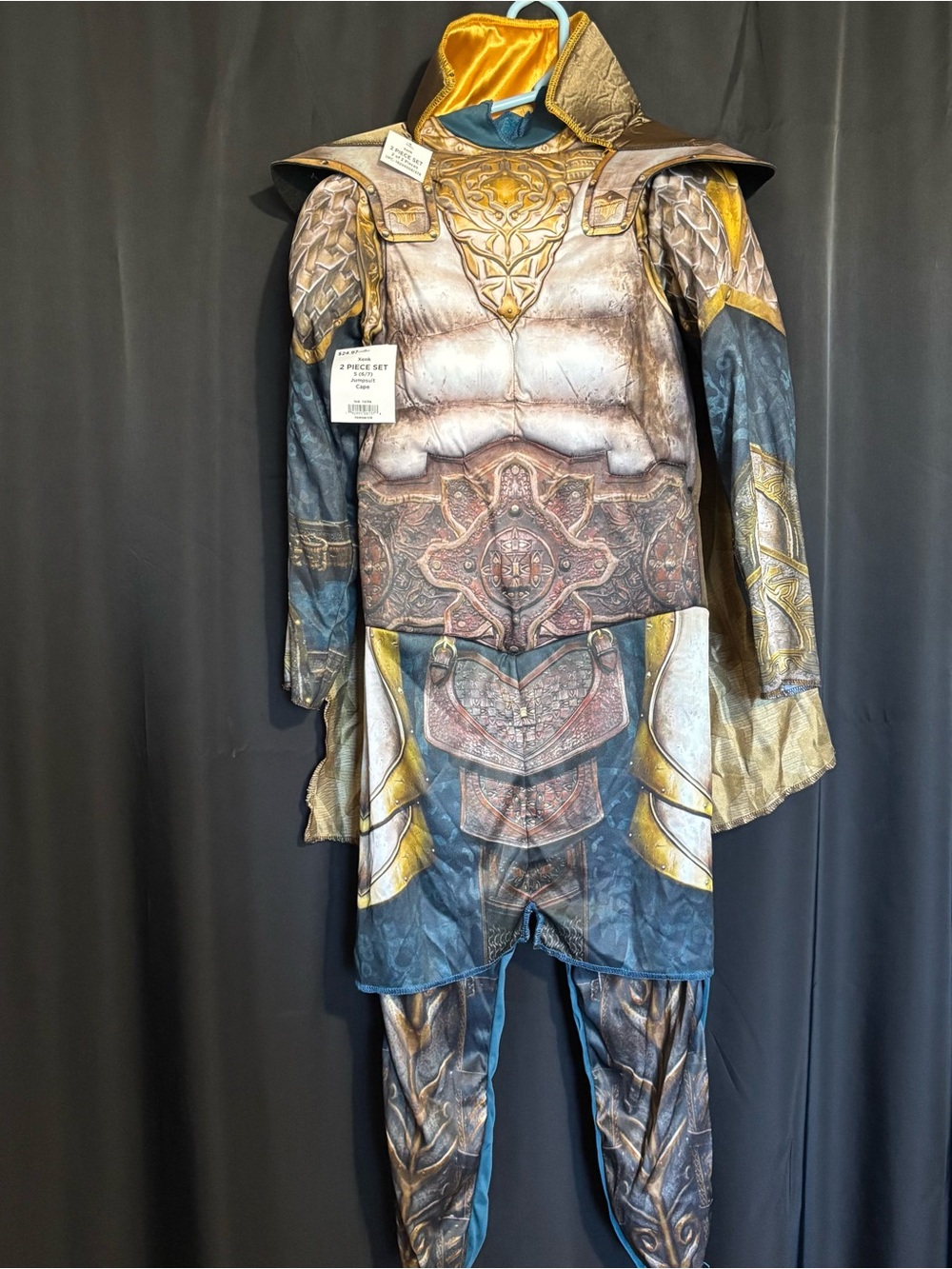 Dungeons and Dragons Xenk The Paladin Deluxe Muscle Costume Boys 6-7 Blue & Gold